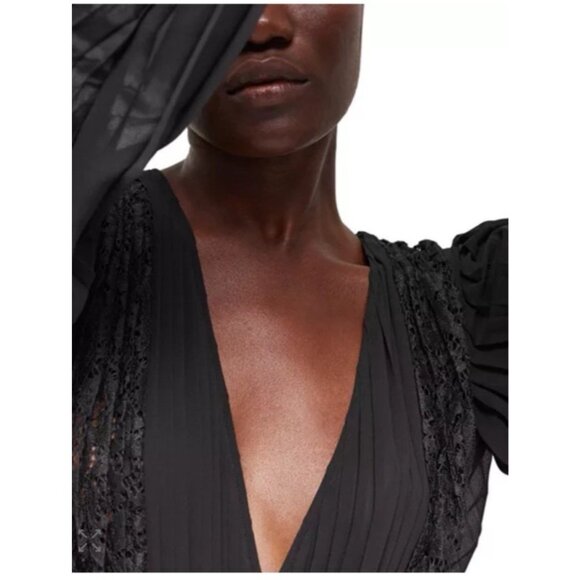 The Kooples Vestaire Lace Trim Pleated Dress Size 1 (US 4) NEW $415 - Picture 10 of 13